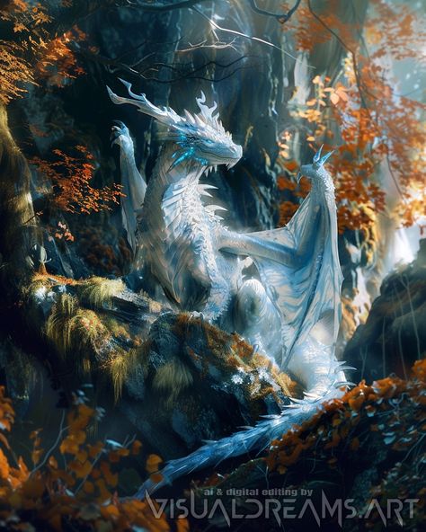 Magical ice dragon Dragon Fantasy Art, Legendary Dragons, Ice Dragon, Blue Flame, Dragon Pictures, Blue Flames, Fantasy Dragon, Dragon Art, Character Portraits