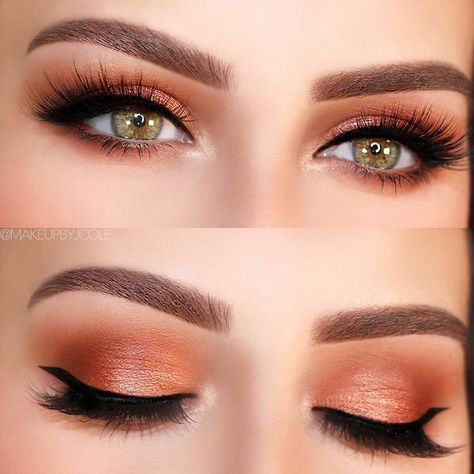 Deep Set Eyes Makeup, Eyeshadow Makeup Ideas, Eyeliner And Eyeshadow, Transitional Glam, The Best Eyeliner, Bright Eye Makeup, Makeup Looks For Green Eyes, Deep Set Eyes, Wedding Makeup For Brown Eyes