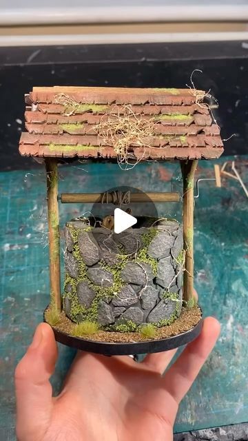 Miniature Model Making on Instagram: "How to make a miniature shovel!! #howto #miniature #reels #tutorial #dig #realistic #handmade" Miniature Decor Diy, Abandoned Well, Miniature Model Making, Fairy Life, Halloween Houses, Tiny Gardens, Dollhouse Tutorials, Well Water, Magical Fairy