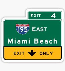 Miami Beach Road Sign, Florida Sticker Florida Stickers, Miami Street, Interstate Highway, Moodboard Inspo, Beach Road, Road Sign, Beach Signs, Road Signs, Stickers For Sale