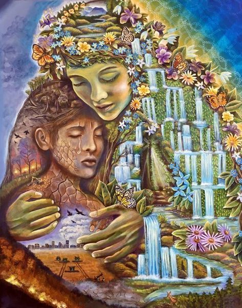 Dreaming of the Jungle | Visionary Art Earth Art Drawing, Peace Drawing, Art Competition Ideas, Mother Earth Art, Colorful Canvas Art, Environment Painting, Painting Competition, Deep Art, Oil Pastel Drawings