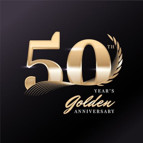 Free vector gradient golden anniversary ... | Free Vector #Freepik #freevector #anniversary-template #golden-anniversary #anniversary #anniversary-celebration 50 Years Celebration, 50 Anniversary Logo, Anniversary Template, Logo Design Inspiration Graphics, 50th Golden Anniversary, 50th Anniversary Logo, 50 Golden Wedding Anniversary, 50th Birthday Decorations, Vector Gradient