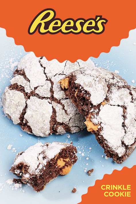 Reese Crinkle Cookies, Reese’s Crinkle Cookies, Reeses Crinkle Cookies, Chocolate Peanut Butter Crinkle Cookies, Peanut Butter Crinkle Cookies, Crackle Cookies Recipe, Crackle Cookies, Crinkle Cookies Recipe, Chocolate Crinkle Cookies