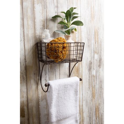 Southwest Farmhouse, Chicken Coop Metal, Farmhouse Towel Rack, Farmhouse Reno, Tuscany Decor, Lake Bathroom, Future Bathroom, Wall Mount Shelf, Hand Towel Rack