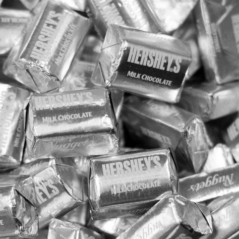 Silver Candy Buffet, Black And White Party Decorations, White Party Decorations, Hershey Nugget, Disco Birthday Party, Online Candy Store, Wrapped Candy, Hershey Chocolate, Bulk Candy