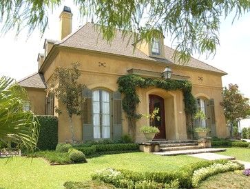 Landscape French Country House Design, Pictures, Remodel, Decor and Ideas. French Country Landscaping, French Country Exterior, French Landscape, French Country Design, French Architecture, Country Landscaping, Traditional Landscape, French Cottage, Country French