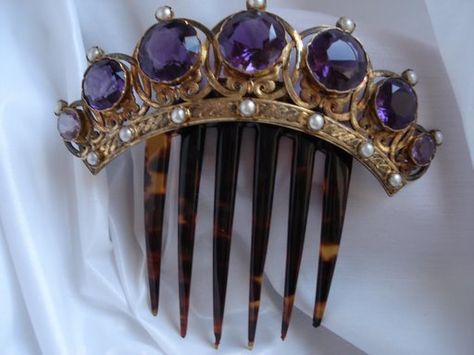 art deco Cameo Tiara, Amethyst Hair, Antique Hair Combs, Vintage Hair Combs, Headpiece Jewelry, Crystal Goddess, Hair Adornments, Bride Hair Accessories, Assemblage Jewelry