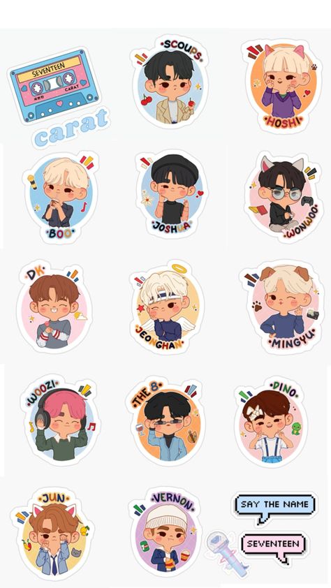 Seventeen Kpop Stickers Printable Seventeen, Kpop Laptop Stickers, Seventeen Stickers Png, Svt Stickers Printable, Seventeen Emoji, Seventeen Stickers Printable, Seventeen Stickers, Seventeen Logo, Svt Stickers