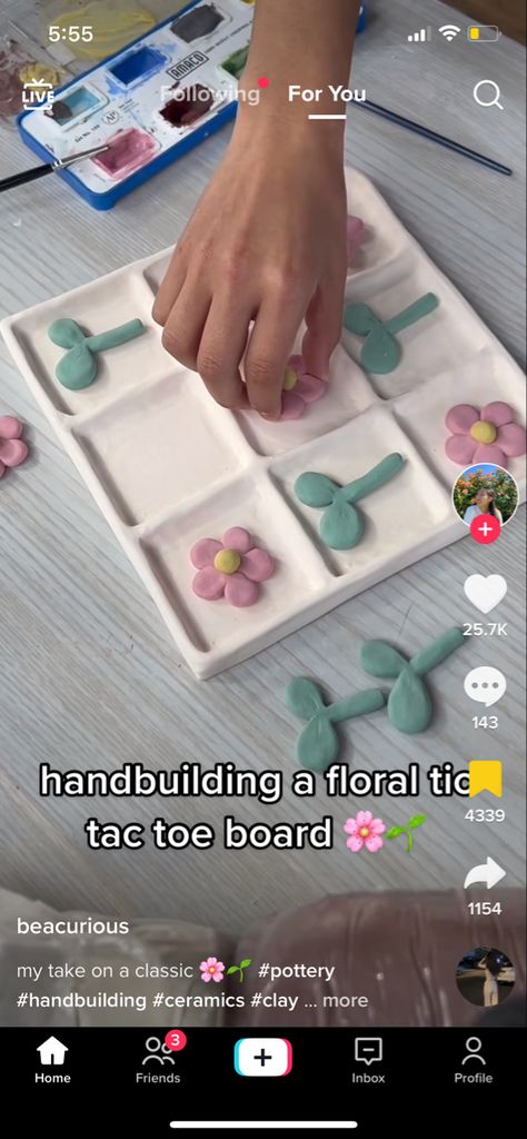 Air Dry Clay Ideas Tic Tac Toe, Clay Tiktaktoe Board, Air Dry Clay Tik Tak Toe Board, Clay Tick Tack Toe Board, Clay Tik Tak Toe Boards, Ceramic Tik Tak Toe Boards, Tic Tac Toe Board Clay, Clay Tic Tac Toe Board, Pottery Tic Tac Toe