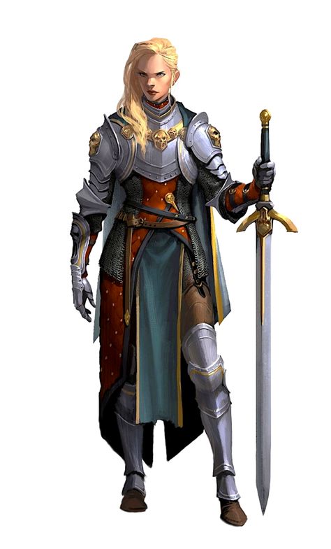 Human Cleric Dnd Female, Female Armor Design, Female Paladin Art, Aasimar Paladin Female, Female Fighter Character Design, Dnd Armor Design, Female Knight Art Character Design, Female Aasimar, Armor Character Design