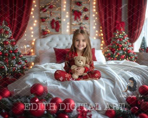 Christmas Digital Backdrop, Xmas Bed, Christmas Tree, Studio Photo Portraits, Holidays Photo Background Photography, Instant Download. Christmas Tree Portraits, Xmas Bed, Christmas Studio Photography Setup, Christmas Photoshoot Studio, Kids Christmas Bedding, Toddler Christmas Photos, Christmas Photoshoot Kids, Christmas Digital Backdrop, Christmas Portrait