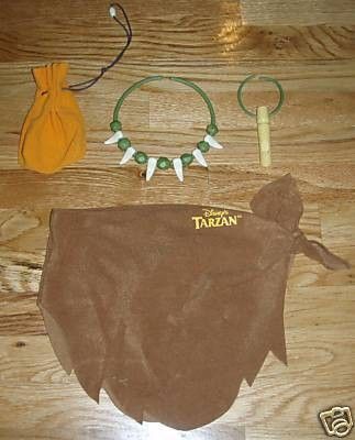 You are bidding on a RARE..NO LONGER AVAILABLE!! VERY HARD TO FIND Disney Tarzan lioncloth and accessories (plastic necklace, pouch, whistle) . Great addition to his dress up trunk or for next Hallowe Tarzan Costume, Tarzan Outfit, Jane Cosplay Tarzan, Tarzan Merchandise, Tarzan Disney, Tarzan’s Parents, Family Movie Night, Disney Costumes, Tarzan