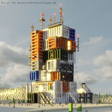 Minecraft Temple, Minecraft Skyscraper, Cyberpunk Building, Minecraft Modern City, Blender Render, Minecraft Steampunk, Minecraft City Buildings, Futuristic Building, Minecraft Modern