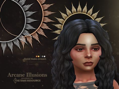 sugar owl's Arcane Illusions | Gold Halo crown for kids Sims 4 Arcane, Sims Halloween, Sims Cc Hair, Sims Fashion, Gold Halo Crown, Los Sims 4 Mods, Olive Branch Tattoo, Diamond Headband, Sims 3 Cc Finds