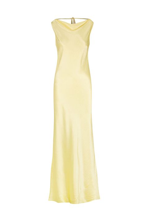 Occasional – Hansen & Gretel High Neck Summer Dress, Archive Pieces, High Neck Prom Dress, Womens Dress Tops, High Neck Maxi Dress, Yellow Dresses, Tailored Clothes, Bias Cut Dress, High Neck Designs