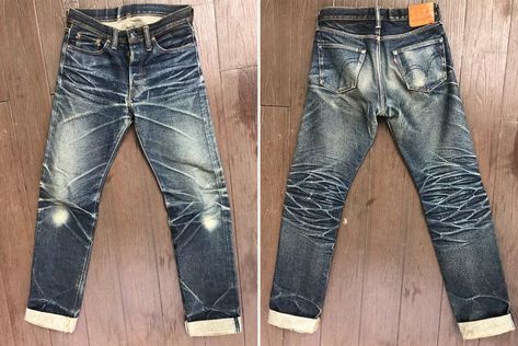 Fade Friday - Samurai S710XX (5 Years, 4 Washes, No Soaks) Raw Denim Fades, Samurai Denim, Samurai Jeans, Real Samurai, Cloth Ideas, Raw Denim Jeans, Denim Men, Denim Tears, Denim Inspiration