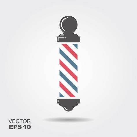 Vector classic barbershop pole isolated ... | Premium Vector #Freepik #vector #barber-pole #salon #haircut-logo #barber-logo Barber Shop Pole, Hair Salon Logos, Monochrome Style, Barber Pole, Vintage Barber, Monochrome Fashion, A White Background, Vector Photo, Barber Shop