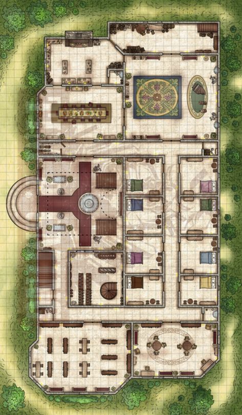 D&d Mansion Map, Dnd Auction House Map, Dnd Hotel Map, Dnd Mansion Battle Map, Dnd Estate Map, Mansion Rpg Map, Dnd Mansion Map, Mansion Battlemap, Dnd House Map