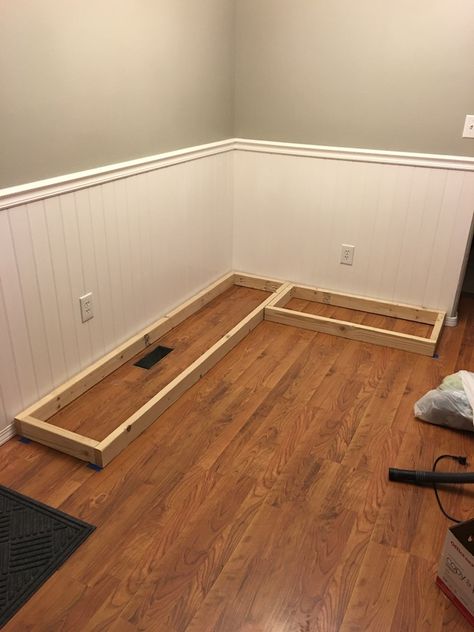 Build A Breakfast Nook, How To Build A Breakfast Nook, Garfield Kitchen, Banquet Bench, Sleeper Table, Nook Seating, Kitchen Nook Bench, Breakfast Nook With Storage, Built In Breakfast Nook