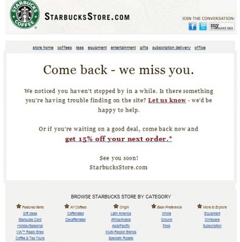 Check out these best examples of e-commerce follow-up emails to keep your customers coming back for another purchase. NextStep Hub | Business Hacks Winback Email, Goodbye Email, Marketing Internship, Engagement Emails, Birthday Email, Email Marketing Inspiration, Starbucks Card, Email Ideas, Marketing Inspiration