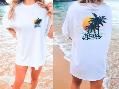 Aloha Shirt, Beach Shirt, Vacation Shirts, Beach T Shirts For Women, Travel Shirt, Spring Break Gift, Summer Shirt, Hawaii Shirt, Beach Tee by Afrodits on Etsy Spring Break Gift, Hawaii Tshirt, Vacation Shirts Beach, Beach Tee, Travel Shirt, Nature Hikes, Summer Vacations, Women Travel, Beach T Shirts