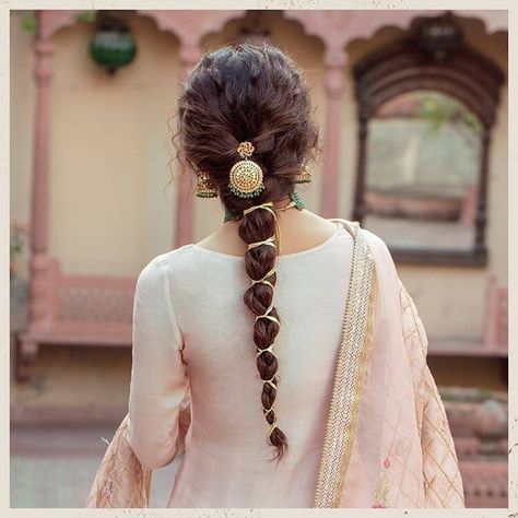 Voguish Embellished Braids Emerging As The New Bridal Hairstyle New Bridal Hairstyle, Faiza Saqlain, Hairstyle Accessories, Indian Braids, Bridal Hairdo, Bridal Braids, Bridal Hair Inspiration, Ethnic Hairstyles, Indian Bridal Hairstyles