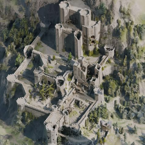 Rpg World, Walled City, Castle Designs, Fantasy Castle, Fantasy City, Fantasy Map, Medieval Castle, City Design, High Fantasy