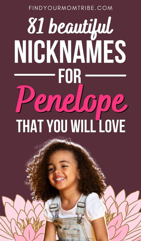 Nicknames for Penelope are quite popular because of their beauty and simplicity. See all of the most popular ones right here. Penelope Name, Baby Penelope, Baby Nicknames, Cute Nicknames, Name Inspiration, Names Ideas, Unique Names, Pet Names