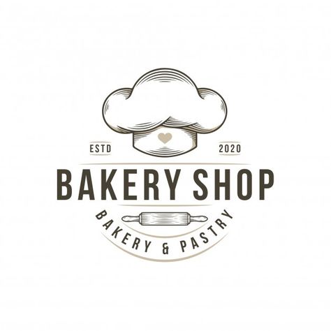 Cookery Logo, Logo Design For Bakery, Logo Cake Shop, Bakery Cafe Logo, Bakery Logo Inspiration, Desain Merek, Baking Logo Design, Vintage Bakery, Bakery Shop Design