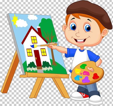 Cartoon Artist, Cartoon Painting, Cartoons Png, Cartoon Boy, Illustration Cartoon, Kids Clipart, Cartoon Images, Painting For Kids, Free Kids