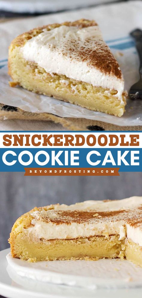 Here's another sweet treat for your Christmas dessert ideas! You'll want this snickerdoodle cookie pie on your holiday baking list year after year. Topped with a thick layer of vanilla buttercream and cinnamon, every bite of this cinnamon cookie cake recipe is luscious!