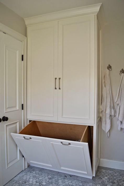 The Cape Cod Ranch Renovation Ranch Renovation, Bathroom Linen Closet, Hidden Laundry, Bathroom Closet, Master Bath Remodel, Room Closet, Trendy Bathroom, Master Closet, Laundry Room Design