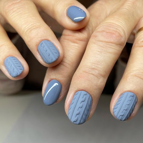 Oval Sweater Nails, Raised Sweater Nails, Navy Blue Sweater Nails, Navy Sweater Nails, Short Square Sweater Nails, Light Blue Sweater Nails, Sweater Nails Blue, Grey Sweater Nails, Winter Sweater Nail Designs