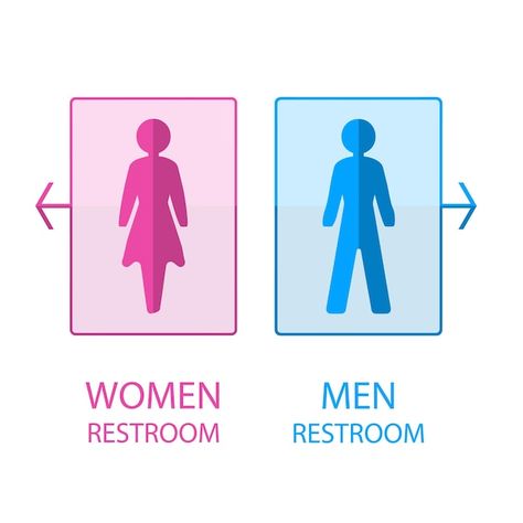 Men and women toilet sign, vector design... | Premium Vector #Freepik #vector #public-toilet #disability-icon #rest-room #toilet Washroom Sign, Bathroom Blue, Public Toilet, Rest Room, Toilet Sign, Sensitive People, Design Bathroom, Woman Illustration, Blue Bathroom