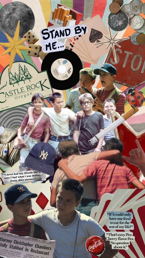 STAND BY ME #standbyme #chrischambers #gordielachance #teddylaurence #vern#castlerock#wilwheaton #riverphoenix #jerryoconnell #coreyhaim #movie Stand By Me Ace, Stand By Me Drawing, Stand By Me Wallpaper, Gordie Lachance, Jerry O'connell, Corey Haim, 1980s Movies, Jack Finn, Movie Tattoos