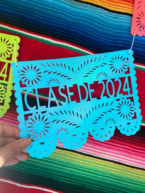 Custom Papel Picado, Mexican Grad Party Ideas, Fiesta Theme Graduation Party Ideas, Graduation Party Ideas High School Mexican Theme, Graduation Party Mexican Theme, Graduation Mexican Party Ideas, Graduation Party Ideas Mexican, Mexican Theme Graduation Party Ideas, Graduation Party Ideas Mexican Theme