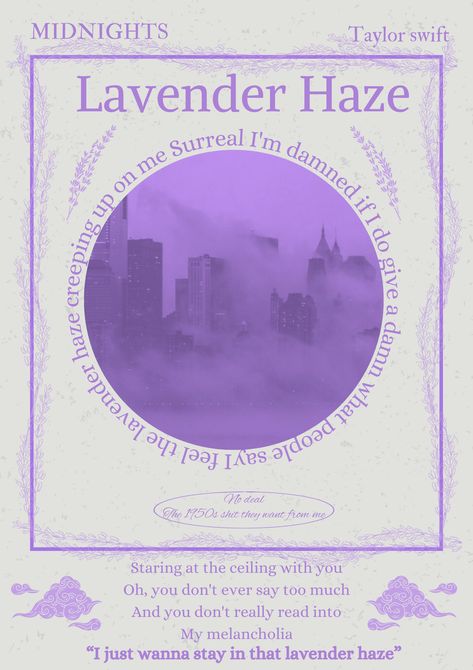 Lavender Haze Poster, Swiftie Core, Midnights Taylor Swift, Superhero Books, Midnights Taylor, Midnights Era, Taylor Songs, Merry Christmas Quotes, Lavender Haze