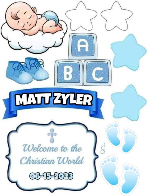 Baby Boy Baptismal Cake Topper Printable, Baby Boy Christening Cake Topper Printable, Baptismal Cake Topper Boy Printable, Christening Cake Toppers Boy Printable, Welcome To The Christian World Topper, Christening Topper Printable, Happy 1st Birthday Cake Topper, Baby Boy Cake Topper Printable, Happy Christening Cake Topper Printable