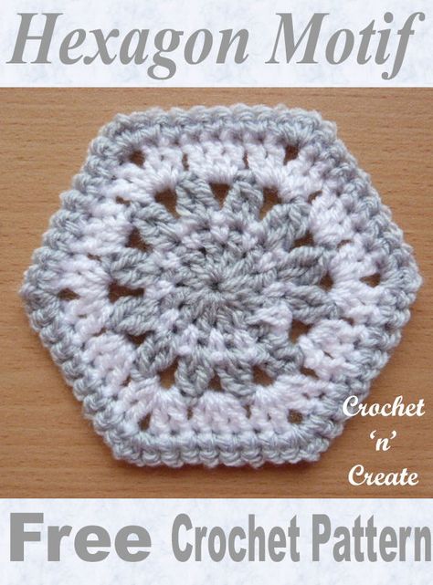 data-pin-description="A free crochet hexagon motif pattern for you to crochet pillow covers, blankets or bags, easy and quick to make. CLICK to get the pattern. | #crochetmotif #crochethexagon #crochetcoaster #crochetncreate #crochet #howto #crochetpattern #freecrochetpattern #easypattern #freepattern #forbeginners #diy #crafts" Hexagon Crochet Pattern, Motifs Granny Square, Beau Crochet, Crochet Coasters Free Pattern, Crochet Hack, Crochet Pillow Cover, Confection Au Crochet, Crochet Motif Patterns, Crochet Hexagon