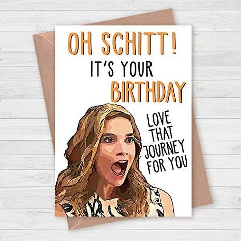 Happy Birthday Schitts Creek, Love That Journey For Me Schitts Creek, Schitts Creek Birthday Card, Schitts Creek Cake, Schitts Creek Birthday, Alexis Rose, Photo Envelope, Rose Love, House Crafts