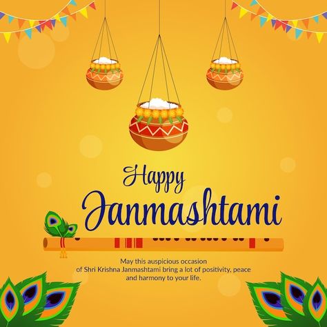 Creative happy krishna janmashtami banne... | Premium Vector #Freepik #vector #janamashtmi #janamashtami #janmashtami #krishna-background Janmashtami Banner, कृष्ण जन्मा��ष्टमी, Happy Krishna Janmashtami, Happy Krishna, Janmashtami Wishes, Festival Quotes, Happy Janmashtami, Lakshmi Images, Krishna Janmashtami