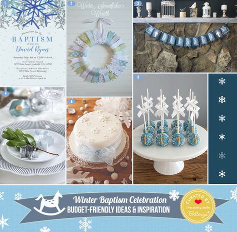 Snowy Decor & Desserts Ideas for a Baptism Celebration Winter Baptism Decor, Snowy Decor, Winter Baptism, Russian Tea Cookies, Snowflake Sugar Cookies, Snowflake Sugar, Baptism Party Ideas, Bautizo Ideas, Baptism Party Favors