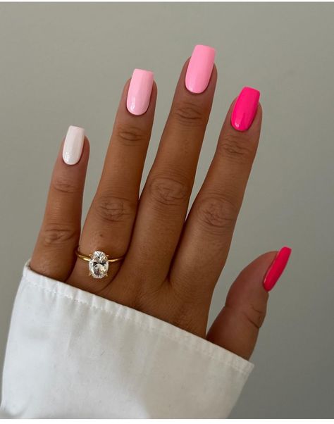 Pink And White Wedding Nails, Gellack Nails, White Wedding Nails, Pink White Nails, Pink And White Wedding, Pink Gel Nails, Light Pink Nails, Summery Nails, Bright Nails