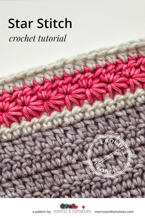 Star Stitch Blanket, Star Stitch Crochet, Crochet Star Stitch, Crochet Stars, Crochet Blocks, Crochet Borders, Star Stitch, Crochet Stitches Tutorial, Half Double Crochet