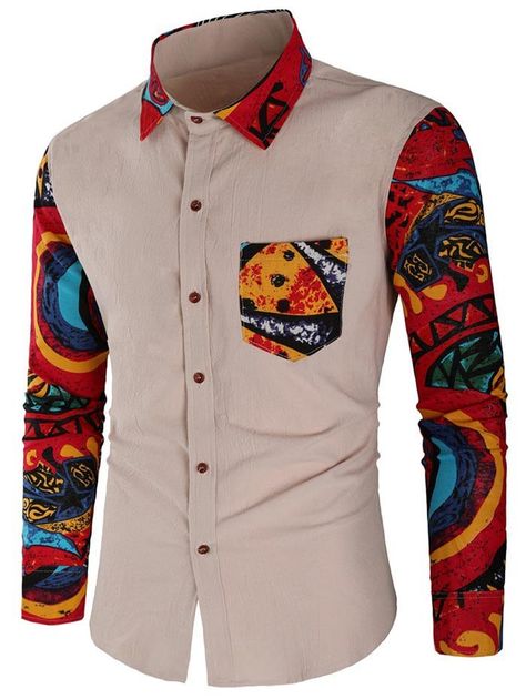 Abstract Print Patchwork Casual Shirt , #AFFILIATE, #Print, #Abstract, #Patchwork, #Shirt, #Casual #affiliate African Shirts Designs, Striped Tshirt Men, African Print Shirt, Kemeja Lelaki, Nigerian Men Fashion, African Wear Styles For Men, Mens Linen Pants, African Attire For Men, African Dresses Men