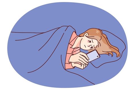 Premium Vector | Vector woman lying in bed at night using cellphone Laying In Bed On Phone, Laying In Bed Drawing, Woman Lying In Bed, Using Cellphone, Canva Stickers, Lying In Bed, Bed At Night, Laying In Bed, Inhale Exhale