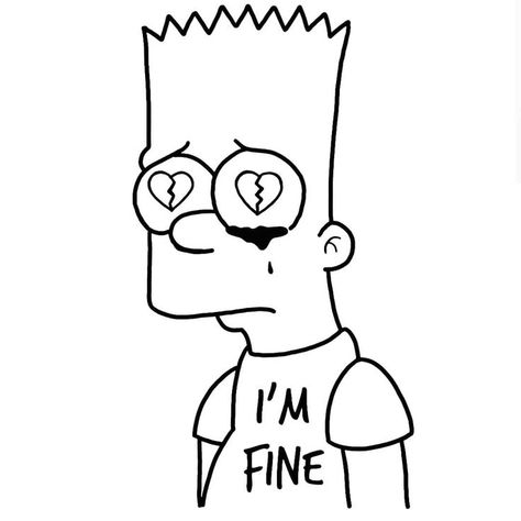 Bart Simpson Drawing, Simpsons Drawings, Pola Tato, Simpsons Art, Canvas Drawings, Dark Art Drawings, Mini Drawings, Pencil Art Drawings, Art Drawings Sketches Creative