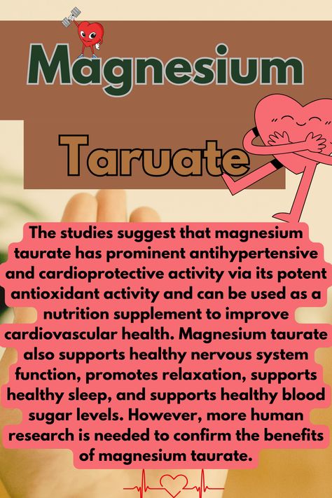 "Image: Magnesium Taurate Supplement Bottle and Capsules with Heart Icons, Symbolizing Heart Health and Wellness." Magnesium Taurate Benefits, Magnesium Taurate, Best Magnesium Supplement, Best Magnesium, Magnesium Supplement, Sleep Supplements, Magnesium Benefits, Magnesium Deficiency, Healthy Blood Sugar Levels