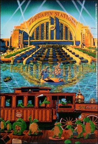 Some Deadhead has taken Cincinnati's Union Terminal and named it Terrapin Station for this sticker. Very cool. Grateful Dead Poster, Terrapin Station, Grateful Dead Art, Crystal Drawing, Band Stickers, Terrapin, Radio City Music Hall, Music Stickers, 500 Piece Jigsaw Puzzles