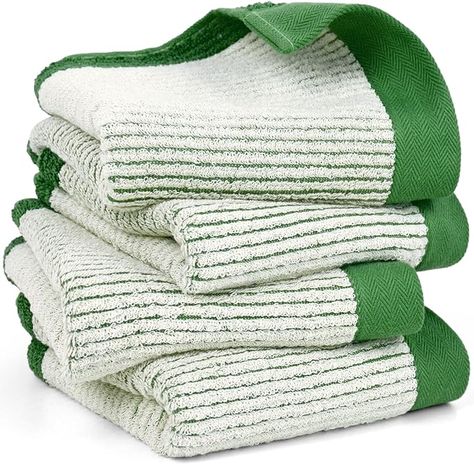 Design For Bathroom, Green Hand Towels, Hand Towels For Bathroom, Green Bath Towels, Bathroom Hand Towel, Towels For Bathroom, Large Baths, Shower Towel, Green Hand